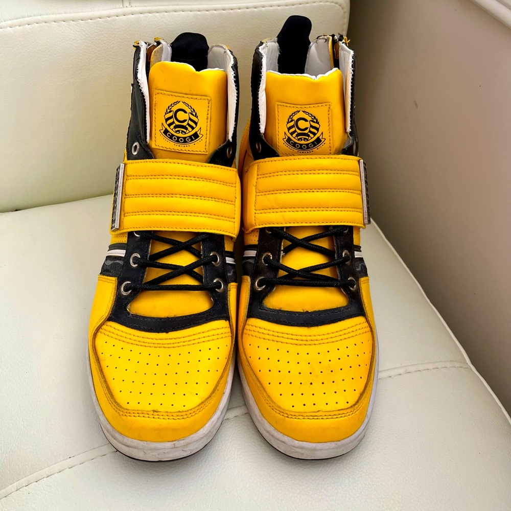 Coogi Australia Men’s Size 11 Yellow Leather High Tops